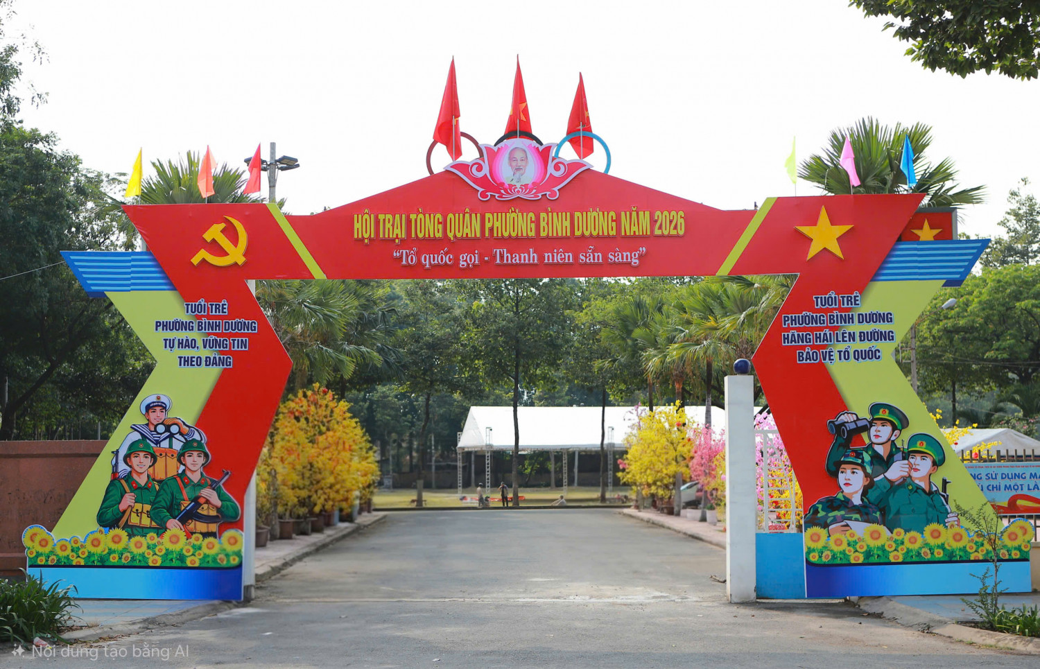 Phường Bình Dương kiểm tra công tác chuẩn bị Hội trại tòng quân và lễ giao nhận quân năm 2026